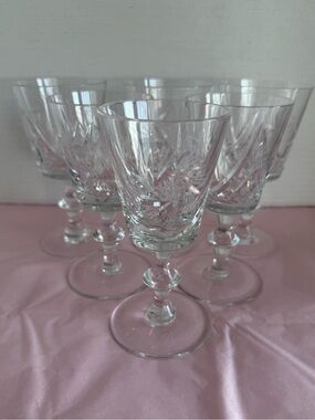 Csopak by Ajka Pinwheel and Fan Design Crystal Claret Wine Glasses Set of 6